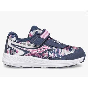 Saucony Ride 10 JR Navy Pink Camo Girls Sneakers Size 7W